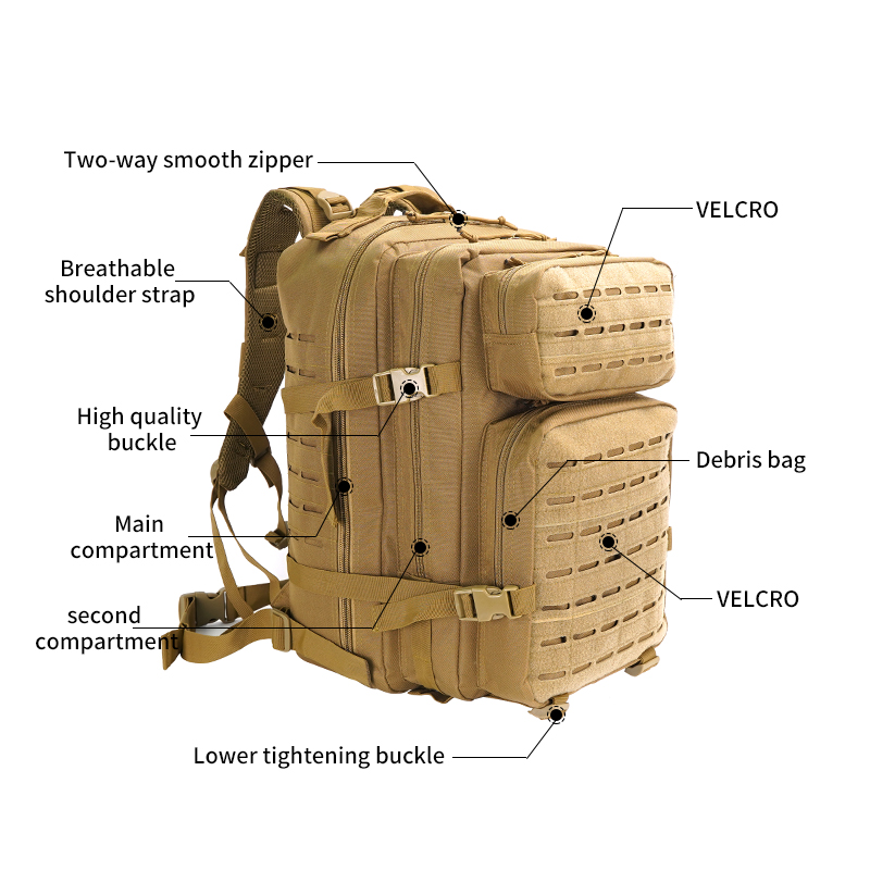 SABADO Molle Military Waterproof Bag Lasercut Rucksack Grand sac à dos tactique