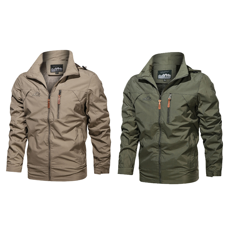 SABADO Veste d'hiver à coque souple pour homme avec fermeture éclair, manteau tactique militaire imperméable