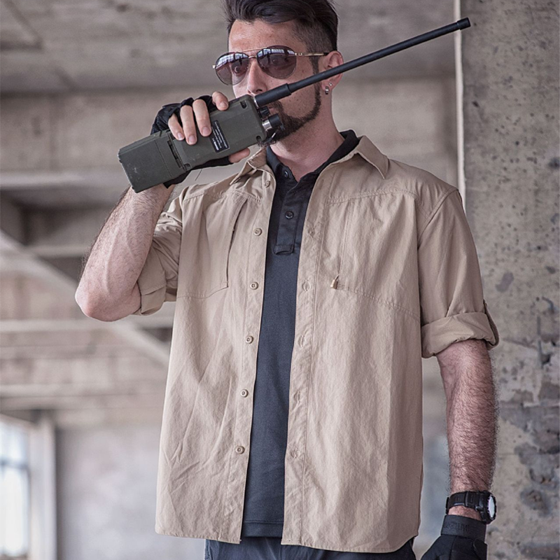 SABADO Chemise de combat tactique à séchage rapide pour hommes en plein air 