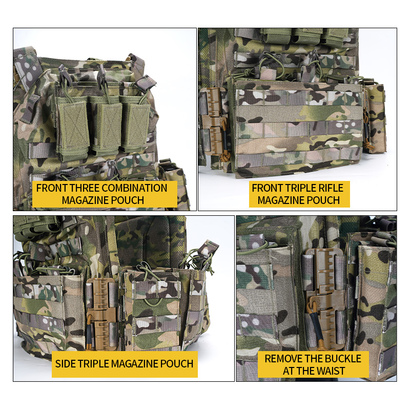 SABADO – gilet léger à dégagement rapide, réglable, respirant, camouflage pondéré, gilet de transport tactique d'extérieur pour l'entraînement 