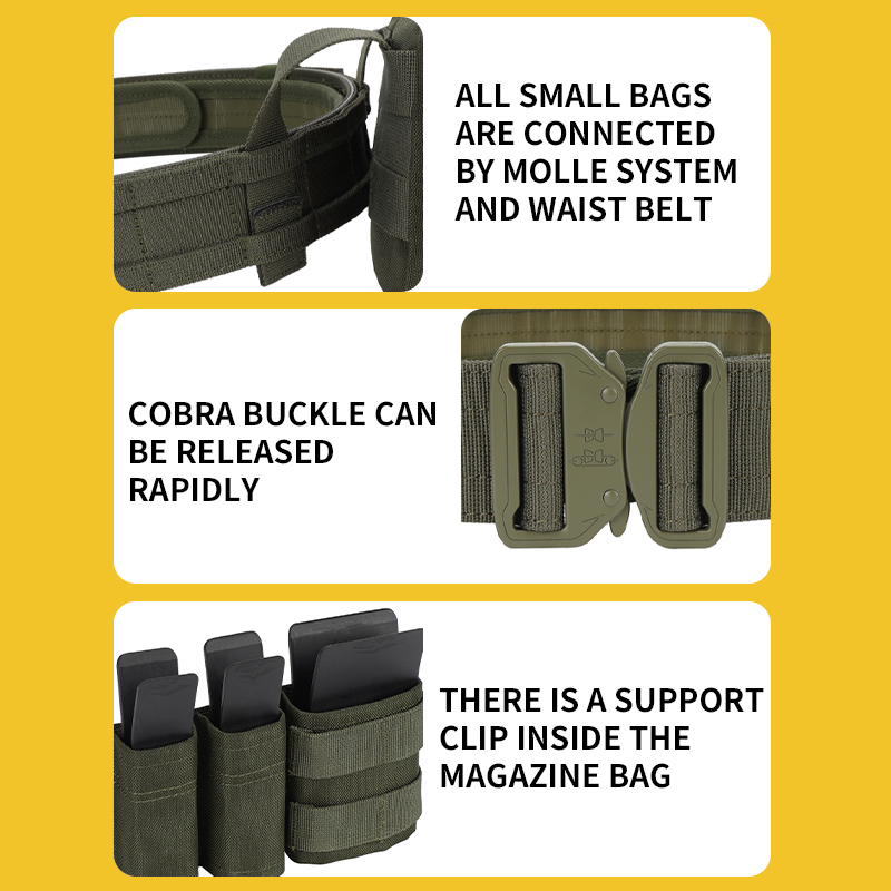 Sabado Courroie de combat multifonctionnelle - 1000D ENGRATION OXFORD MOLLE avec boucle à libération rapide