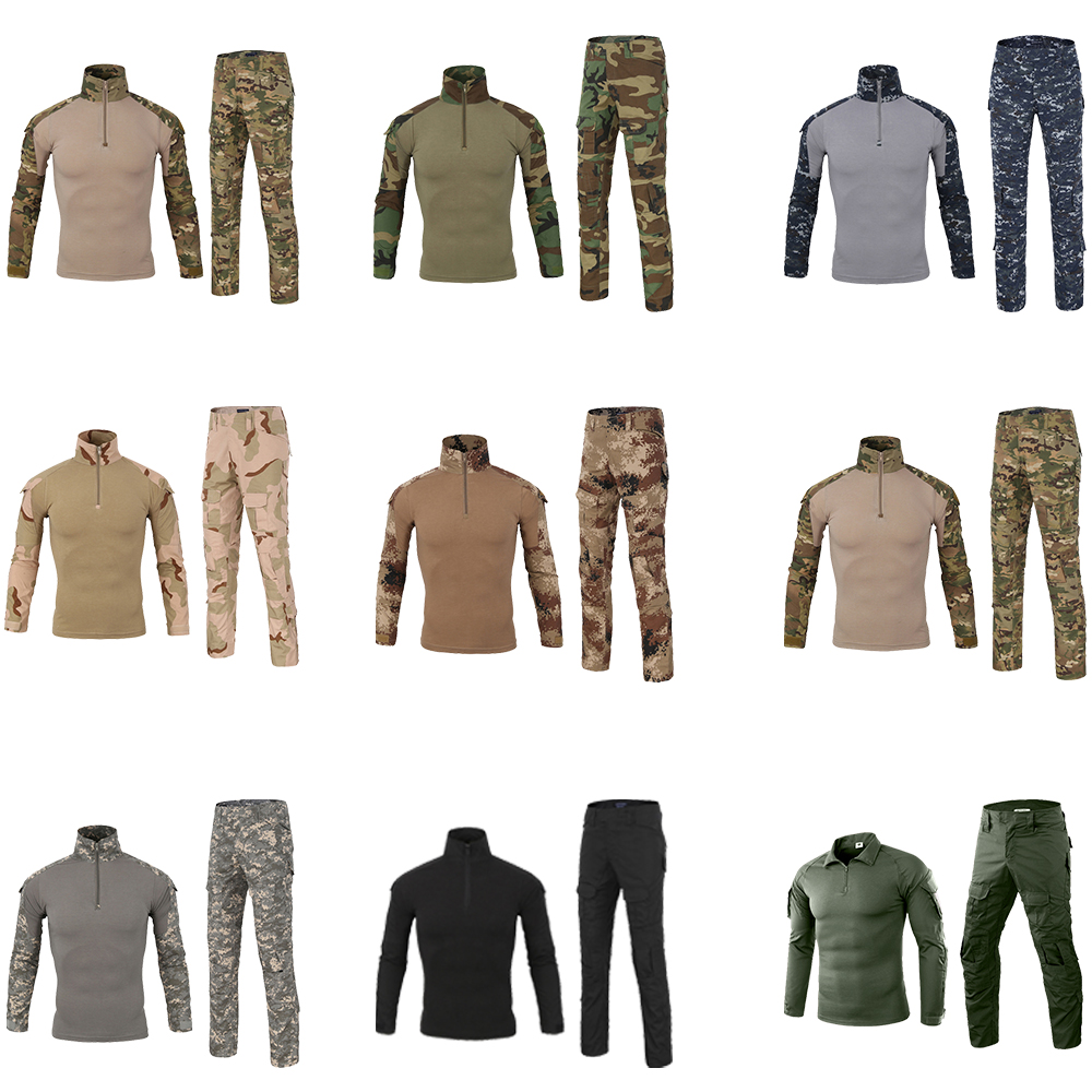 SABADO Ensemble chemise et pantalon de combat tactique pour homme Uniforme militaire à manches longues