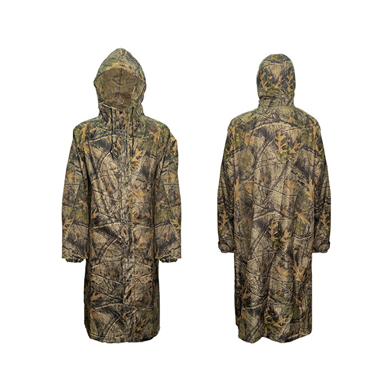 SABADO Randonnée Vêtements De Pluie Revêtement PU Camouflage Extérieur Imperméable Camouflage Manteau De Pluie Pour Adultes Hommes Long Imperméable Polyester Raincoat