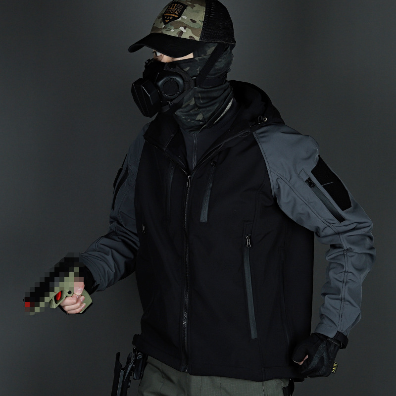 SABADO hommes veste tactique chasse coquille souple imperméable polaire Airsoft vestes chaud à capuche coupe-vent manteau de Combat