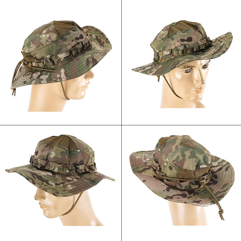 SABADO Unisexe Adultes Camo Seau Casquettes de Sécurité Pêche Randonnée Camouflage Tactique Sécurité Boonie Chapeau