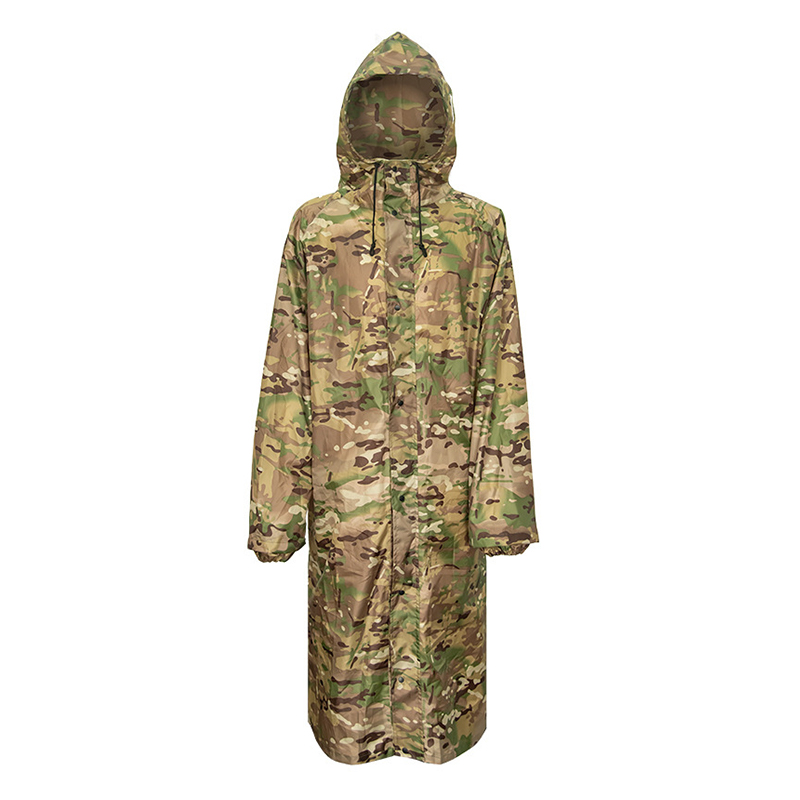 SABADO Randonnée Vêtements De Pluie Revêtement PU Camouflage Extérieur Imperméable Camouflage Manteau De Pluie Pour Adultes Hommes Long Imperméable Polyester Raincoat