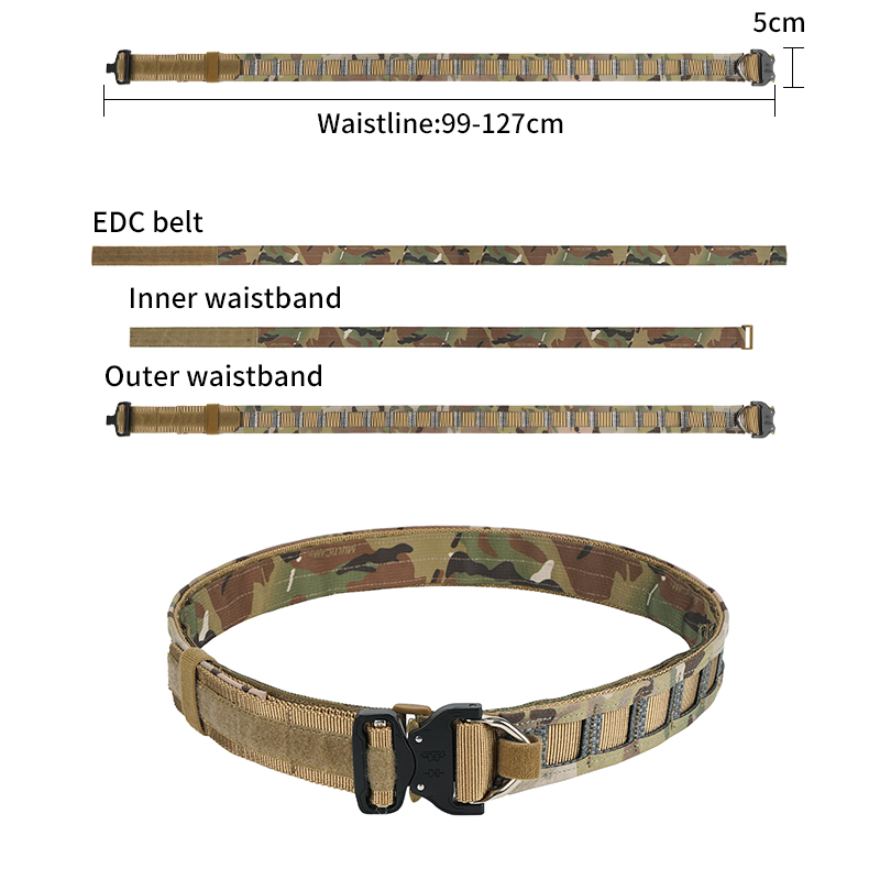 Ceinture tactique de qualité militaire Sabado 500D Nylon avec combat de boucle à libération rapide (bundle intérieur / extérieur / EDC)