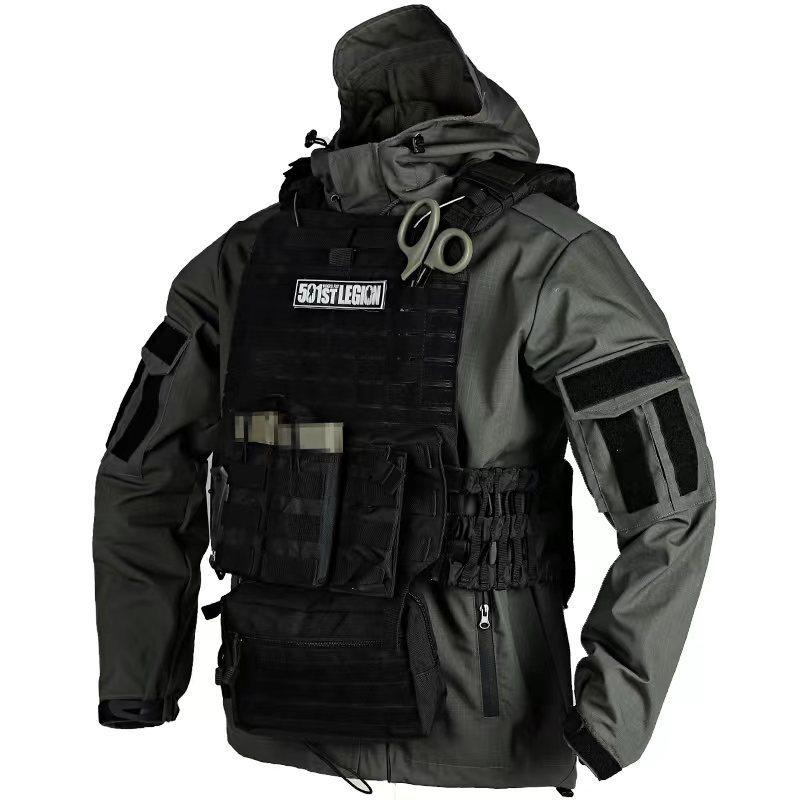 SABADO Veste Tactique Homme Chasse Randonnée Coupe Vent Capuche