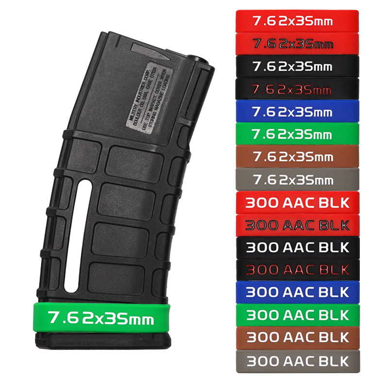 SABADO 10 couleurs bande de marquage de magazines bande de caoutchouc de Silicone 7.62x39mm 300 ACC BLK bandes de magazines tactiques pour accessoires