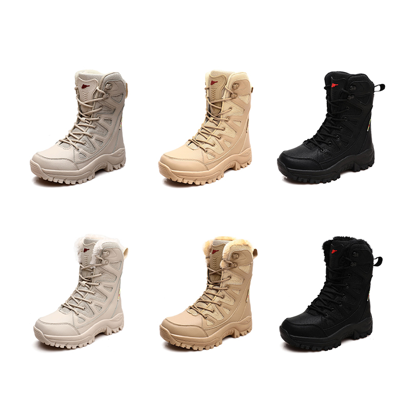 SABADO Bottes militaires montantes en cuir d'hiver pour hommes