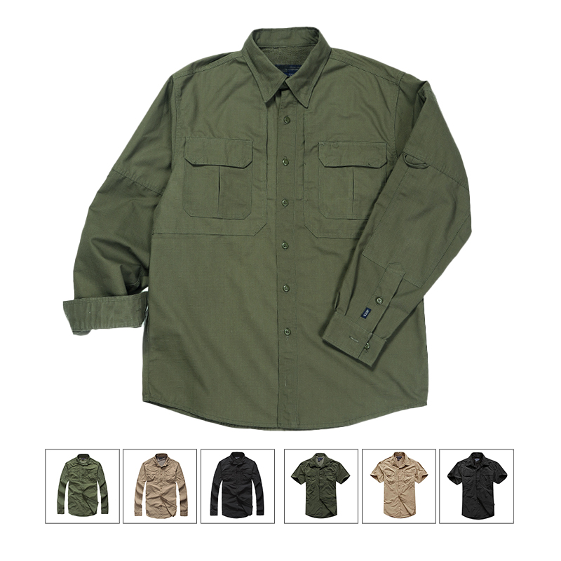 SABADO – chemise tactique professionnelle à manches longues, personnalisée, verte, légère, armée, pour l'extérieur