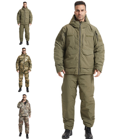 SABADO Combinaison de Chasse pour Hommes Hiver Thermique à Capuche Softshell Veste de Ski Pantalon Ensemble vêtements de Camouflage